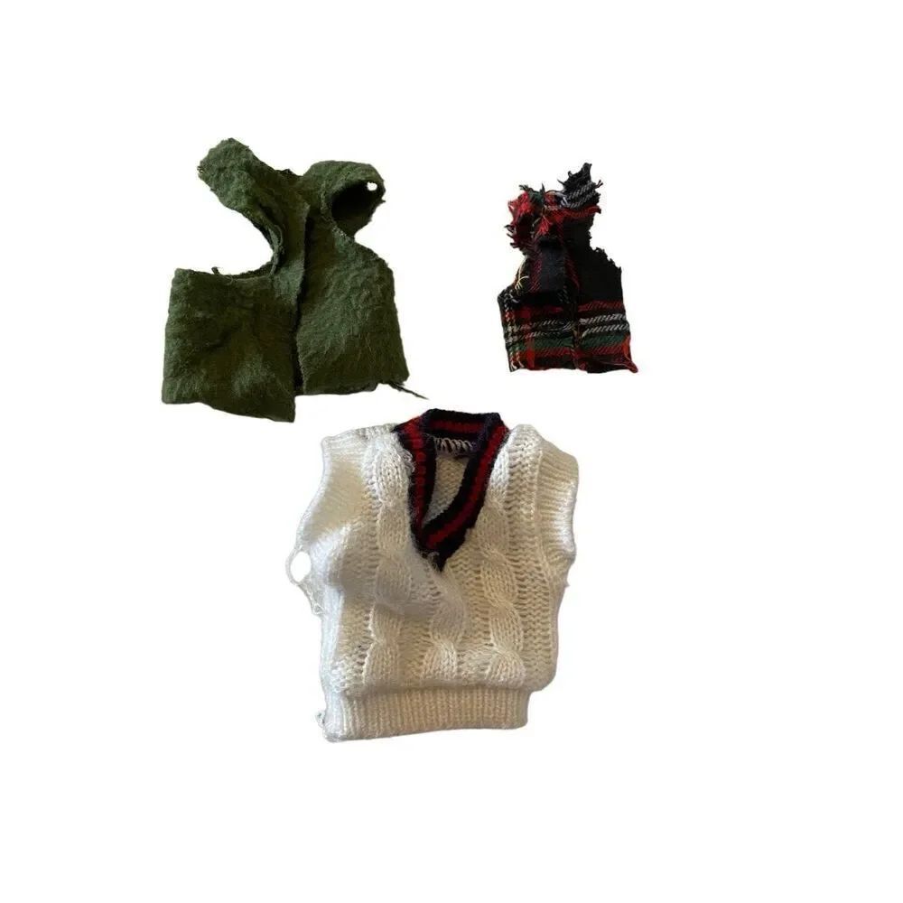 Lot Of 3 Vintage Mattel Ken Doll Sweater Rugged Vests